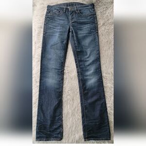 NEW WILLIAM RAST Low Rise Straight Leg Dark Wash Faded Denim Jeans USA 29